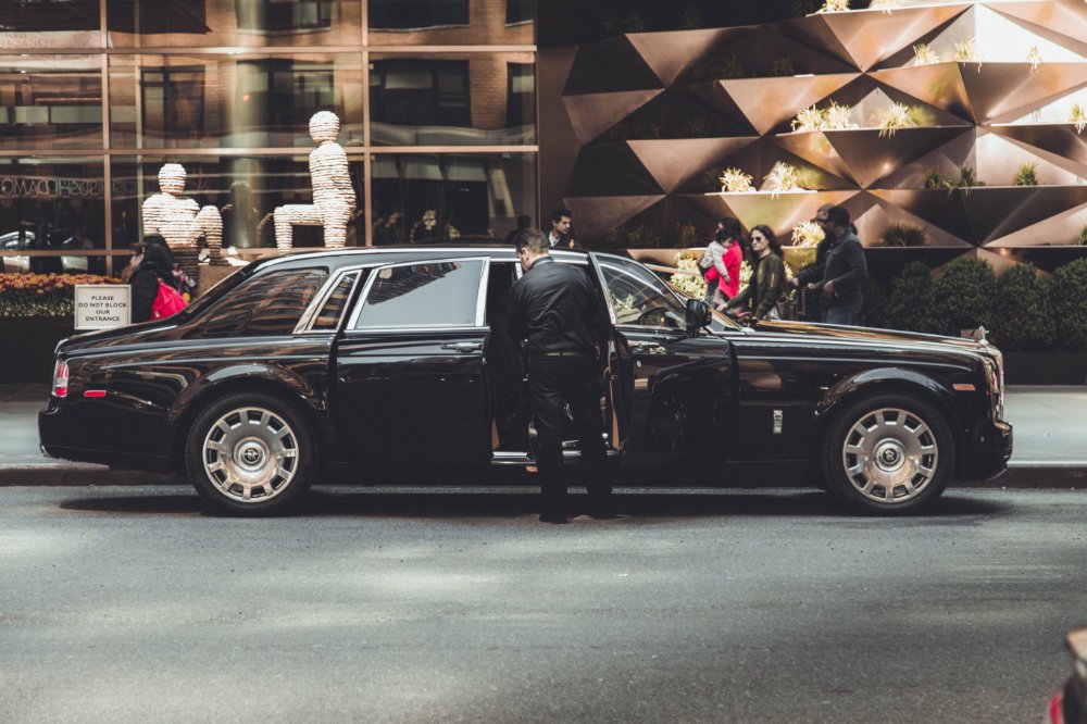 Executive black car sedan